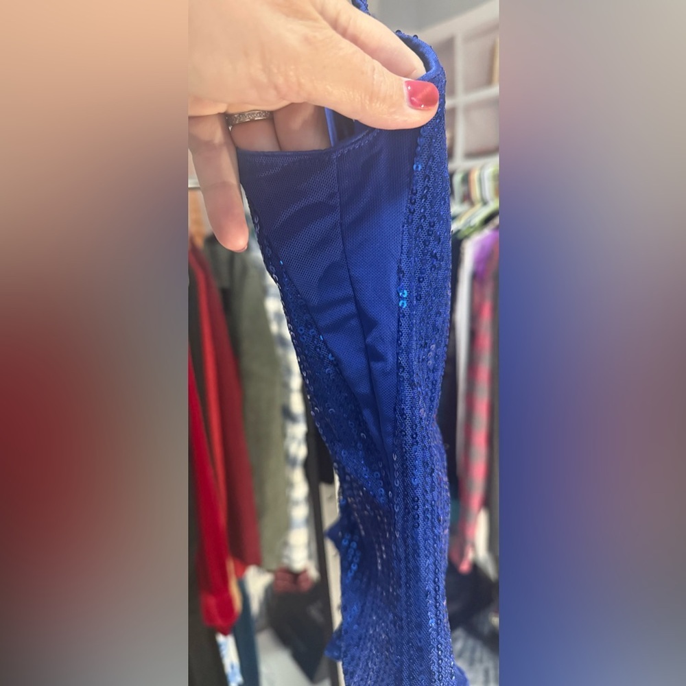 Grace Karin Royal Blue Bustier Corset Clock Sequin Top - Picture 3 of 7